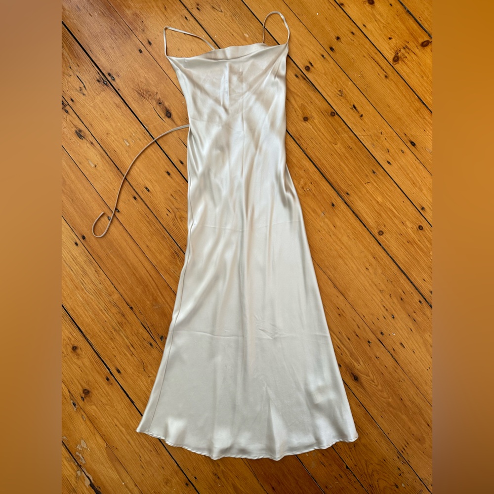 Nap loungewear cream silk dress size medium